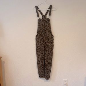 Size small z supply brown/black leopard overalls romper